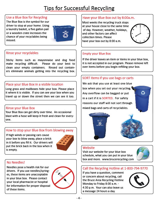 More Tips & Info - Bruce Area Solid Waste Recycling